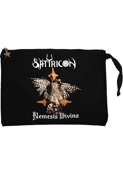 Satyricon Nemesis Divina Siyah Clutch Astarlı Cüzdan / El Çantası