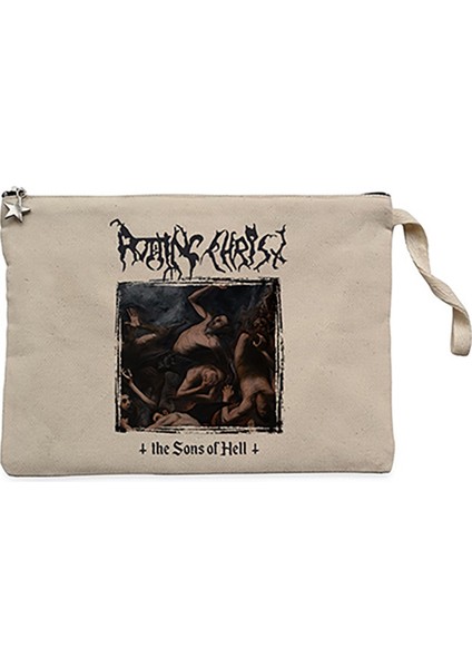 Rotting Christ The Sons Of Hell Krem Clutch Astarlı Cüzdan / El Çantası