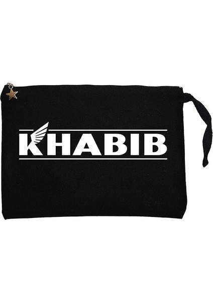 Khabib Logotype Siyah Clutch Astarlı Cüzdan / El Çantası