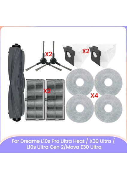 Dreame L10S Pro Ultra Heat / X30 Ultra / L10S Ultra Gen 2/mova E30 Ultra Yedek Parçaları Için Fırça Filtre Toz Torbası Paspas Bezi (Yurt Dışından)