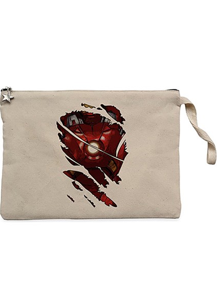 Iron Man Body Krem Clutch Astarlı Cüzdan / El Çantası