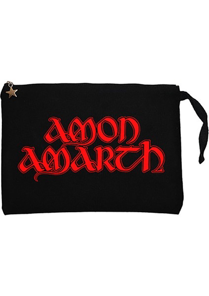 Amon Amarth Logo Classic Siyah Clutch Astarlı Cüzdan / El Çantası