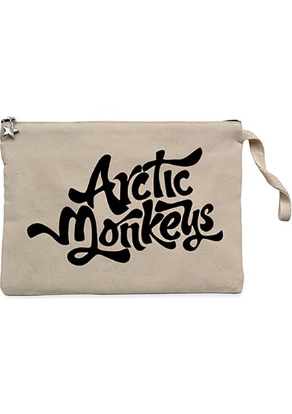 Arctic Monkeys Logo 2 Krem Clutch Astarlı Cüzdan / El Çantası