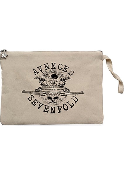 Avenged Sevenfold Future Is Set Forever Krem Clutch Astarlı Cüzdan / El Çantası