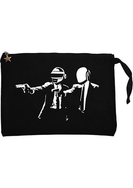 Daft Punk Pulp Fiction Siyah Clutch Astarlı Cüzdan / El Çantası