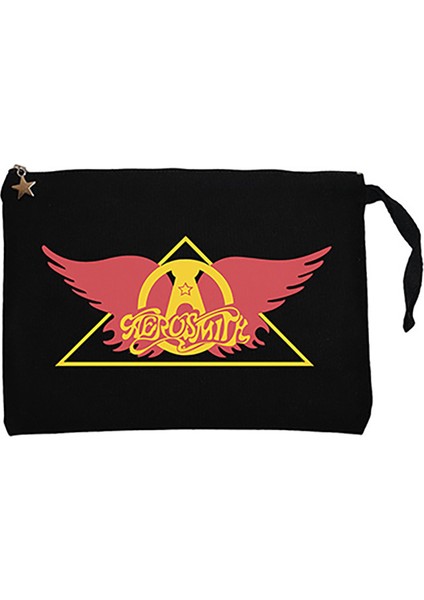Aerosmith Wing Siyah Clutch Astarlı Cüzdan / El Çantası