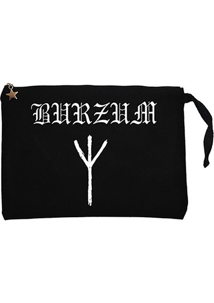 Burzum Logo Siyah Clutch Astarlı Cüzdan / El Çantası