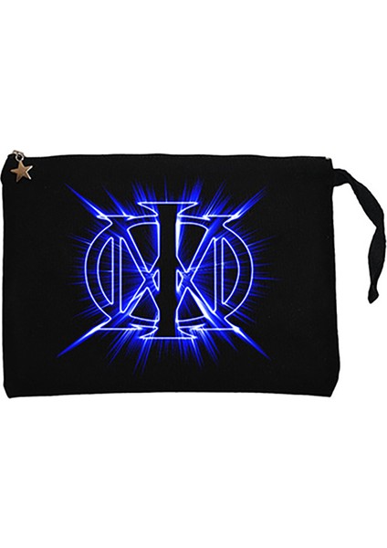 Dream Theater Blue Logo Siyah Clutch Astarlı Cüzdan / El Çantası
