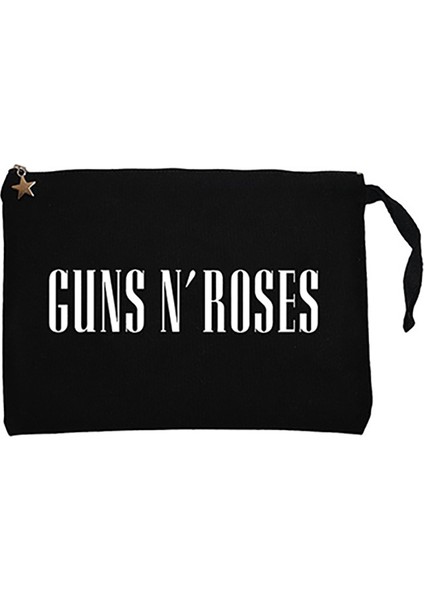 Guns N Roses Logo Siyah Clutch Astarlı Cüzdan / El Çantası