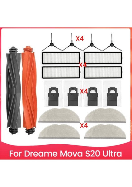 S20 Ultra Elektrikli Süpürgeler Için Aksesuar Seti Ana Yan Fırça Paspas Pedleri Hepa Filtre Toz Torbaları (Yurt Dışından)