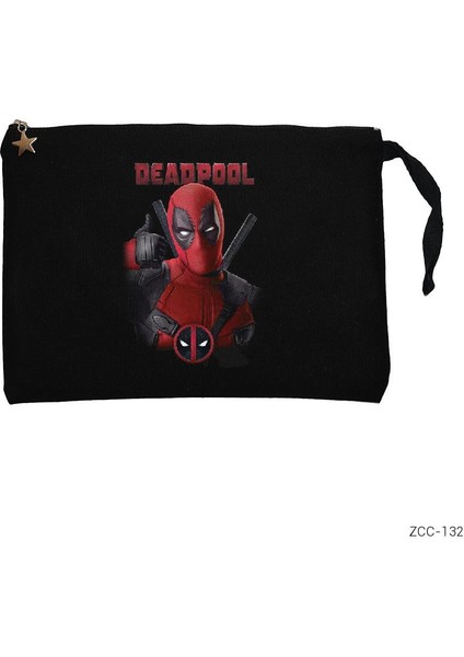 Deadpool Siyah Clutch Astarlı Cüzdan / El Çantası