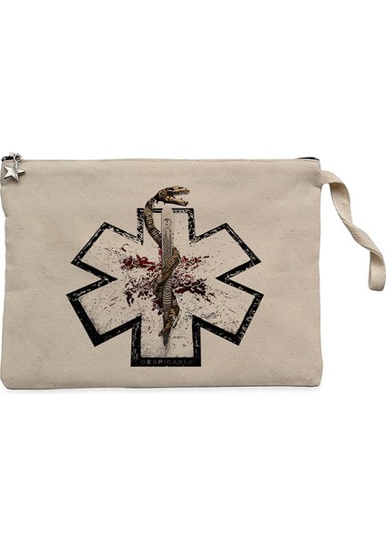 Carcass Despicable Krem Clutch Astarlı Cüzdan / El Çantası