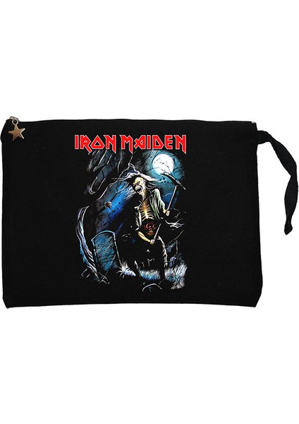 Iron Maiden Benjamin Siyah Clutch Astarlı Cüzdan / El Çantası