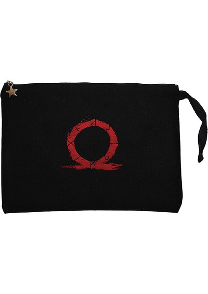 God Of War Ragnarok Red Omega Siyah Clutch Astarlı Cüzdan / El Çantası