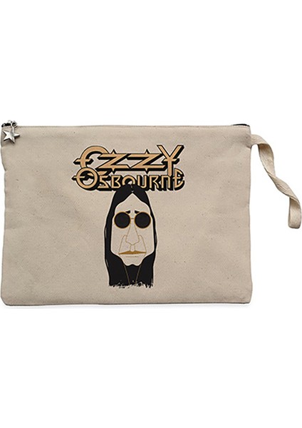 Ozzy Osbounre Drawing Krem Clutch Astarlı Cüzdan / El Çantası