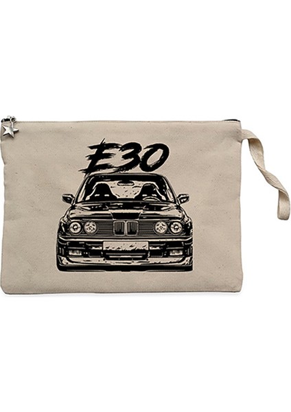 Bmw E30 Sketch Krem Clutch Astarlı Cüzdan / El Çantası