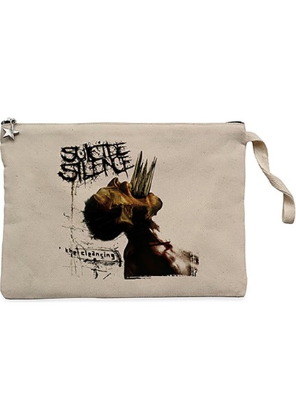 Suicide Silence The Cleansing Krem Clutch Astarlı Cüzdan / El Çantası