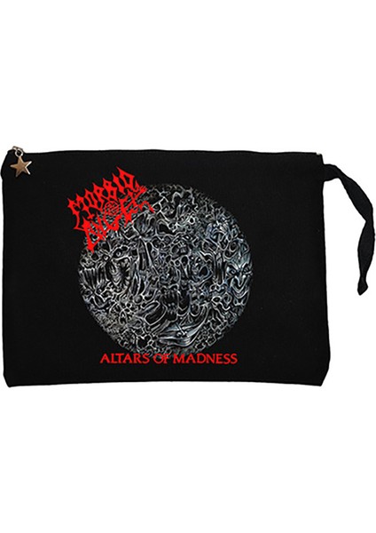 Morbid Angel Altars Of Madness Siyah Clutch Astarlı Cüzdan / El Çantası