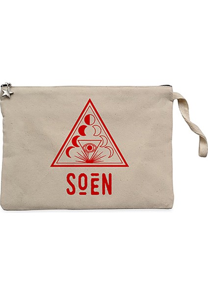 Soen Lotus Krem Clutch Astarlı Cüzdan / El Çantası