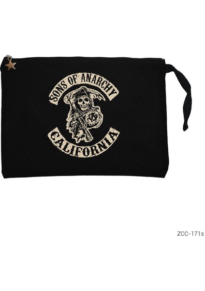 Sons Of Anarchy California Siyah Clutch Astarlı Cüzdan / El Çantası