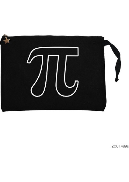 Pi Sayısı Siyah Siyah Clutch Astarlı Cüzdan / El Çantası
