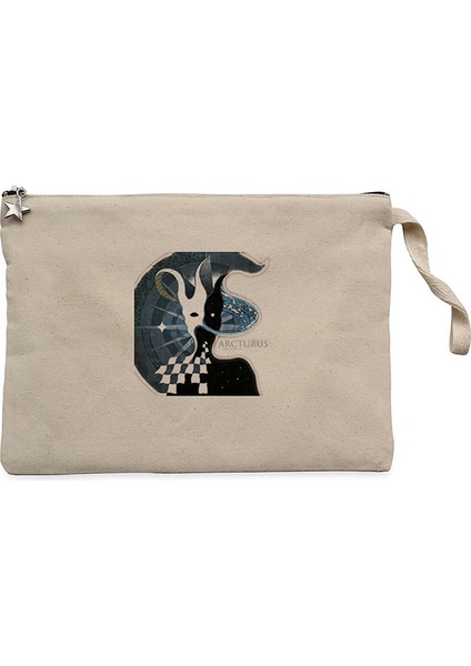 Arcturus Arcturian Krem Clutch Astarlı Cüzdan / El Çantası