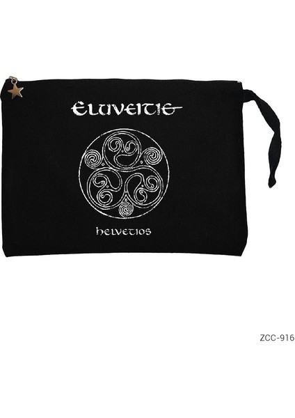 Eluveitie Helvetios Siyah Clutch Astarlı Cüzdan / El Çantası