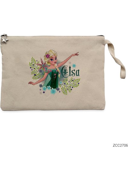 Karlar Ülkesi Elsa Krem Clutch Astarlı Cüzdan / El Çantası