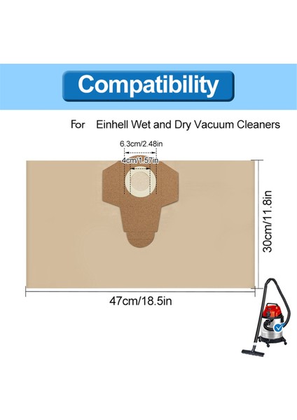 Adet 20L Kağıt Torba Toz Einhell TVC18/20/BT-VC 1250S/INOX 1250S Islak ve Kuru Elektrikli Süpürge Vakum Filtre Torbası Aksesuarı (Yurt Dışından) fırsatları