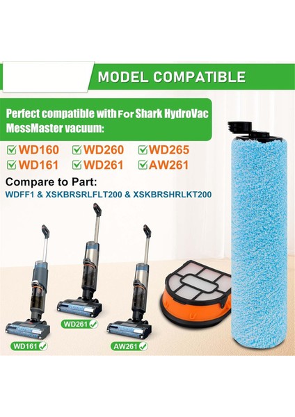 WD161 Rulo Fırça ve Filtre Değişimi Shark WD160 WD161 WD260 WD261 WD265 AW261 Vakum Aparatı (Yurt Dışından) fiyatları