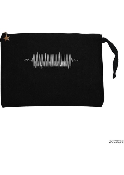 Piano Beat Siyah Clutch Astarlı Cüzdan / El Çantası