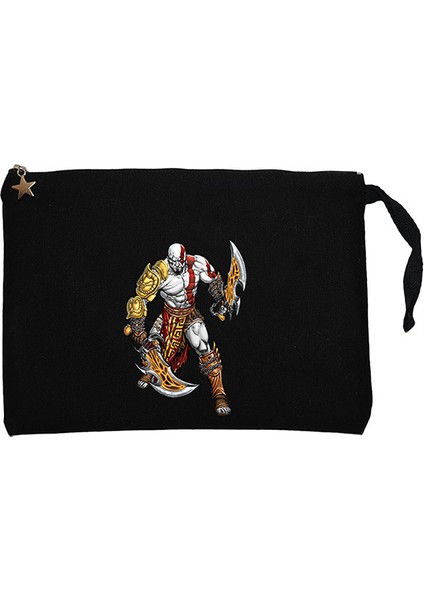 God Of War Kratos Savaşçı Siyah Clutch Astarlı Cüzdan / El Çantası