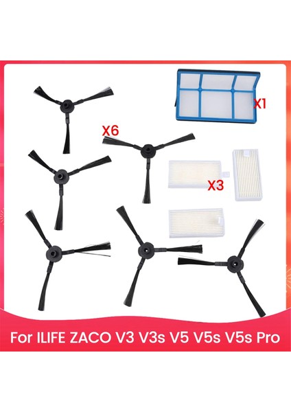 Ilıfe Zaco V3 V3S V5 V5S V5S Pro Elektrikli Süpürge Parçaları Için Filtre Fırçası Yedek Parça Aksesuar Seti (Yurt Dışından)