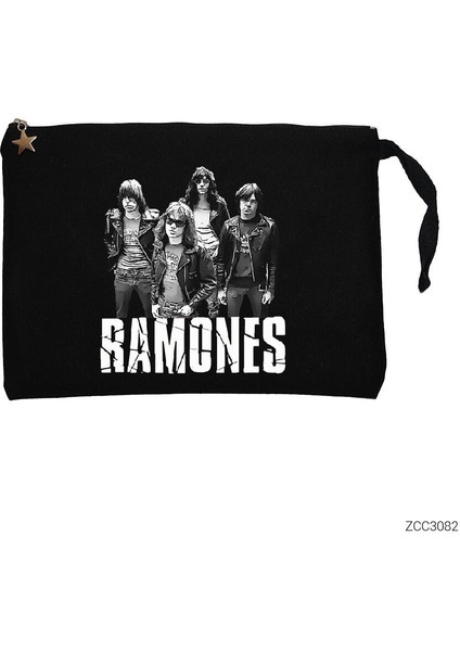 Ramones Band Siyah Clutch Astarlı Cüzdan / El Çantası