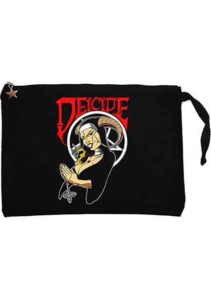 Deicide Illustrator Siyah Clutch Astarlı Cüzdan / El Çantası