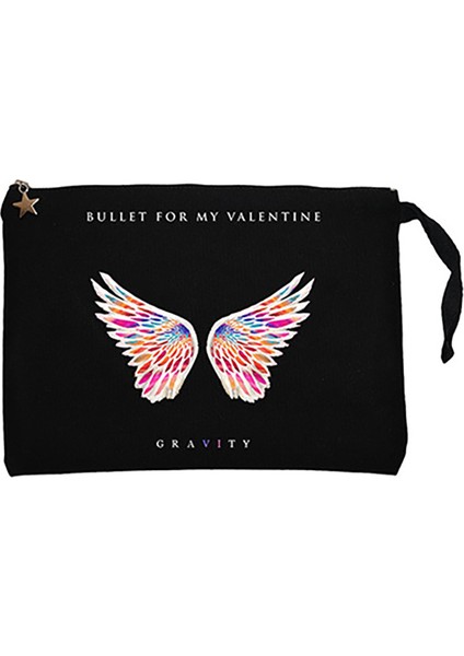 Bullet For My Valentine Gravity Siyah Clutch Astarlı Cüzdan / El Çantası
