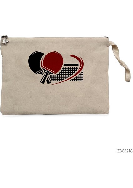 Masa Tenisi Krem Clutch Astarlı Cüzdan / El Çantası