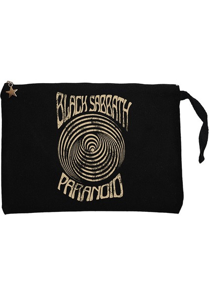 Black Sabbath Paranoid Siyah Clutch Astarlı Cüzdan / El Çantası