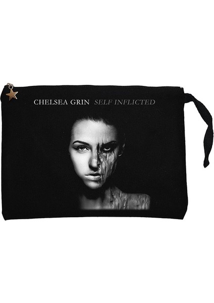 Chelsea Grin Self Inflicted Siyah Clutch Astarlı Cüzdan / El Çantası