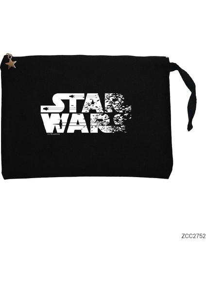 Star Wars Logo - 2 Siyah Clutch Astarlı Cüzdan / El Çantası