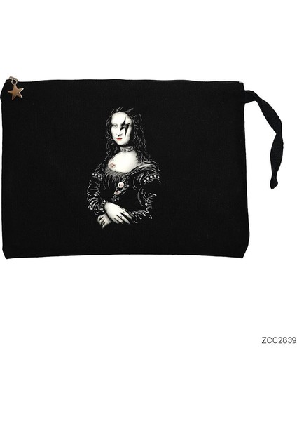 Mona Lisa Siyah Clutch Astarlı Cüzdan / El Çantası