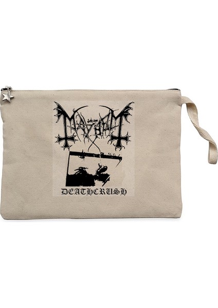 Mayhem Deathcrush Krem Clutch Astarlı Cüzdan / El Çantası