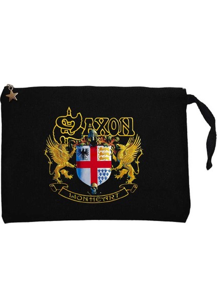 Saxon Lionheart Siyah Clutch Astarlı Cüzdan / El Çantası