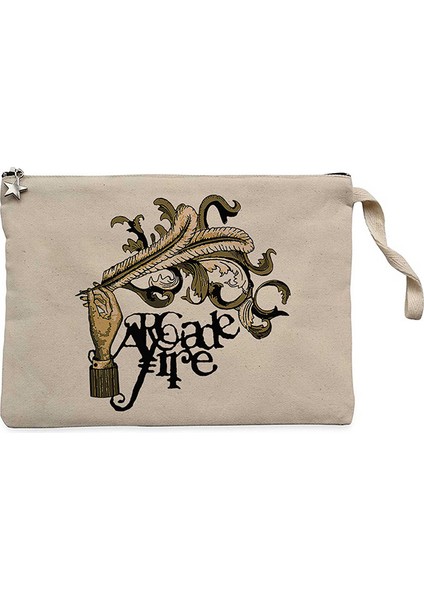 Arcade Fire Funeral Classic Krem Clutch Astarlı Cüzdan / El Çantası