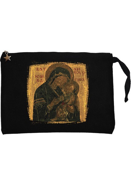 Batushka Panihida Siyah Clutch Astarlı Cüzdan / El Çantası