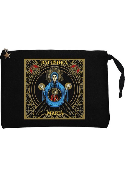 Batushka Raskol Design Siyah Clutch Astarlı Cüzdan / El Çantası