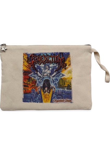 Benediction Organised Chaos Krem Clutch Astarlı Cüzdan / El Çantası