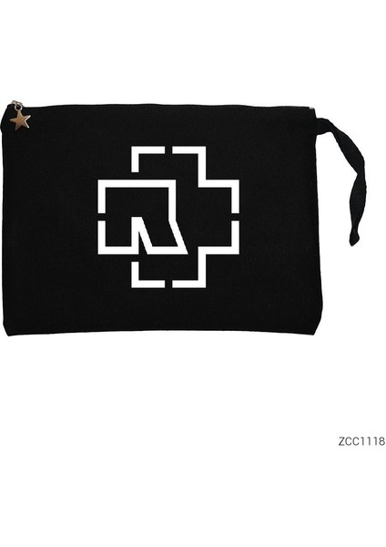 Rammstein Logo Siyah Clutch Astarlı Cüzdan / El Çantası