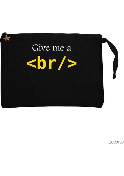 Html Give Me Br Siyah Clutch Astarlı Cüzdan / El Çantası