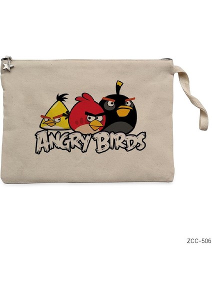 Angry Birds Şaşkın Krem Clutch Astarlı Cüzdan / El Çantası